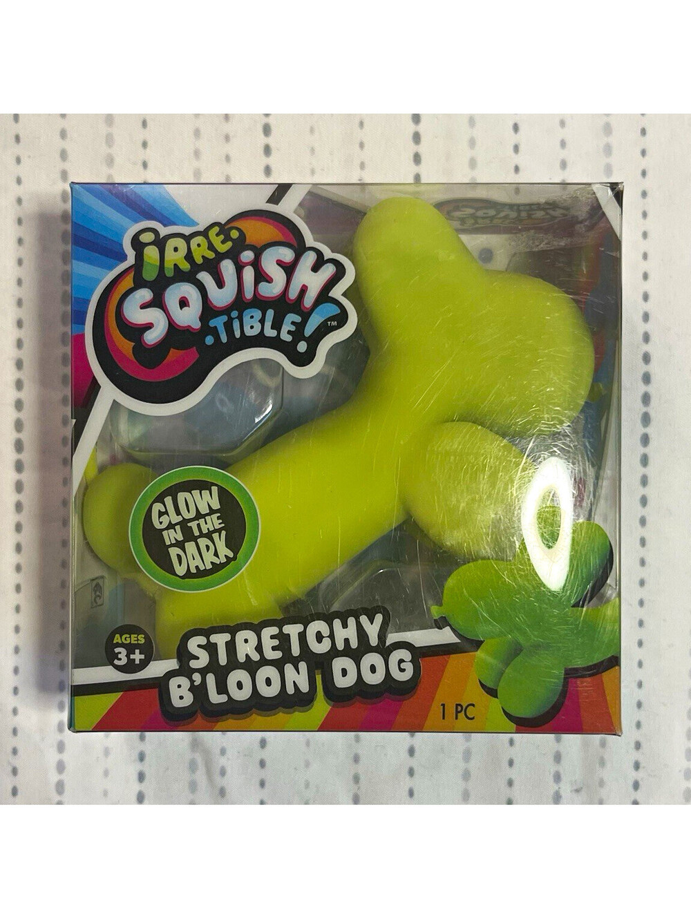 New Squishy Stretchy Balloon BLoon Dog Glow Dark Fidget Toy Green Twisty Crunchy